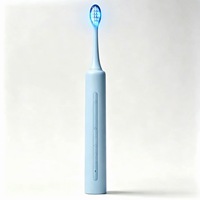 Brosse à dents électrique sonique T10 pour adultes, lumière bleue, blanchiment des dents, 5 modes, chargement USB, étanche IPX7
