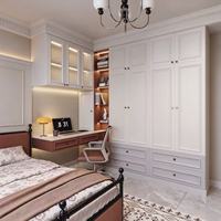 Armoire de chambre d'enfant en bois massif avec bureau intégré, meuble de rangement personnalisé pour chambre d'enfant