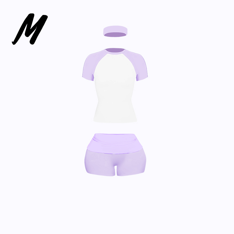 Set di pantaloncini viola
