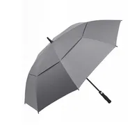 קידום מכירות פרימיום מטריית רוח עמיד זול פיברגלס duoble שכבה אפור גולף paraguas מטרייה