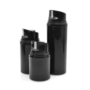 airless cosmetic bottles 30ml 50ml 80ml 100ml 120ml 150ml black airless pump bottle for cream face cleaner cosmetic