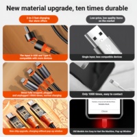 Câble de charge rapide 3-en-1 100W 5A, conducteur en cuivre pur, tressé en nylon, USB Type-C pour iPhone et batterie externe