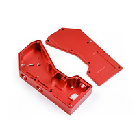 Caja de Aluminio Anodizado Rojo Mecanizada por CNC, Ensamblaje Completo con Conector de Puerto Roscado para Módulo Electrónico Industrial