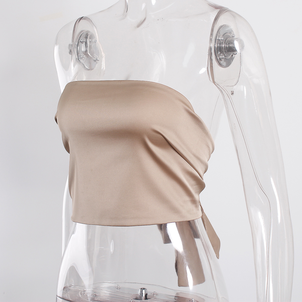 Открытое платье с низким вырезом на спине и атласной лентой Женские топы с лямкой на шее с золотой цепочкой; Пикантные туфли с ремешками для ночного клуба; Мода для девочек; Модная одежда; Модное