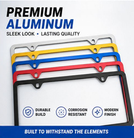 Support de plaque d'immatriculation décoratif en aluminium à bord étroit triangulaire 31*16cm, norme américaine, vente en gros