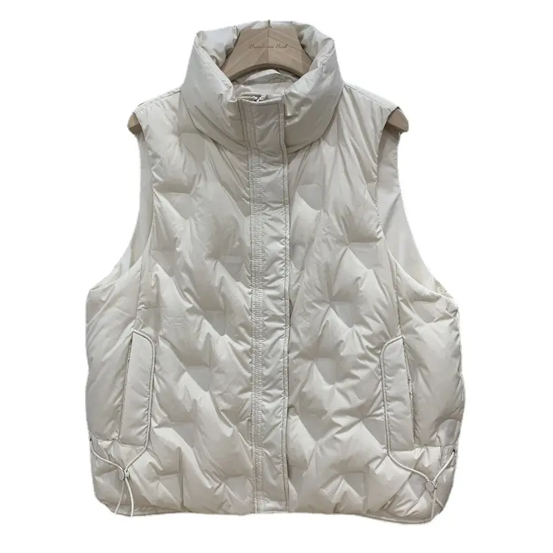 2023 Fashion Women Winter Waterproof Quilted Bubble Waistcoats Plus Size Down Down Puffer Jackets Embossed Vests