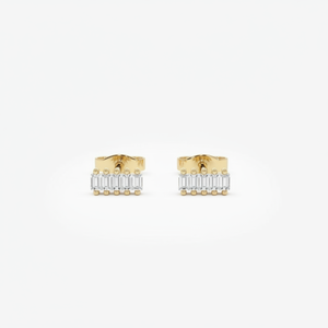Pendientes de Barra con Diamantes Baguette DHANI JEWELS al por Mayor, Oro Blanco, Amarillo y Rosa de 14K, Claridad VS, Diamantes Naturales para Minoristas de Lujo - Product Image 1
