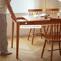 Table à manger extensible de style nordique DISHI, design rectangulaire simple, tables à manger en bois pour salle à manger, appartement, hôtel