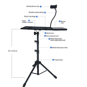 Support d'ordinateur <span class=keywords><strong>portable</strong></span> réglable en hauteur avec plateau pour souris et support de téléphone pour bureau debout, maison, bureau, lit, <span class=keywords><strong>canapé</strong></span> - Product Image 6