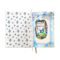 Carnet en tissu, broderie florale, couverture rigide en lin, planificateur personnalisable, fabrication en usine