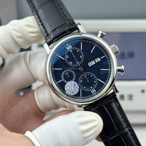 316L Edelstahl-Uhr mit Blauem Zifferblatt und Drei-Augen-Anzeige, Kalenderfunktion, Automatische Mechanische Herrenuhr - Product Image 2