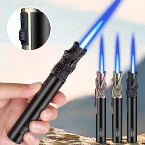 Mini Dragon Jet Flamme Rechargeable Butane Torche Briquet Coupe-Vent Drô<span class=keywords><strong>le</strong></span> Creative Business Cadeau Idée pour Cheminée À Gaz Cigarette - Product Image 1