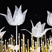 Fleur artificielle de lys en dentelle de fil de grande taille, faite à la main, de qualité supérieure, pour la décoration d'événements de mariage, les vitrines de centres commerciaux et les séances photo