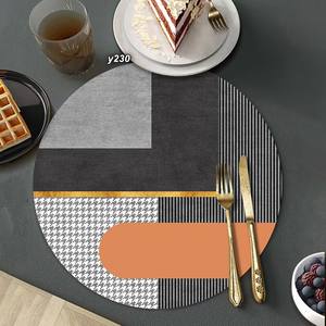 Sous-verres souples ronds Offre Spéciale pour boissons ABSORBANT <span class=keywords><strong>Tapis</strong></span> de protection de table de <span class=keywords><strong>cuisine</strong></span> avec base en caoutchouc pour tasses et tasses - Product Image 3