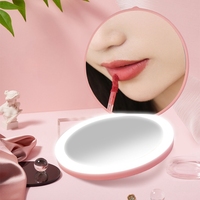 Miroir de poche à led portable et rechargeable avec logo personnalisé miroir de maquillage à led pour écran tactile intelligent pliable et léger