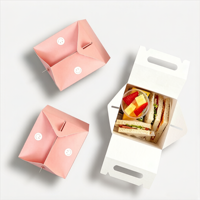 Boîtes portables personnalisées en matériaux recyclables avec pelliculage mat pour emballage cadeau de sandwichs, gâteaux et desserts