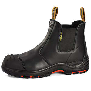 DSF53 <b>Black</b> Leather Safety <b>Boots</b> Chelse Steel Toe And Slip Resistant Sole Heavy Duty <b>Work</b> Protection Normal stock no brand marks - Product Image 2