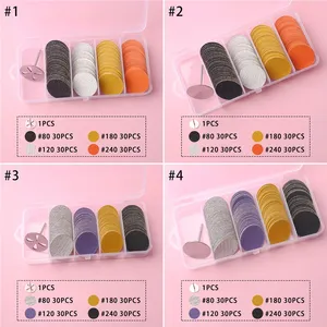 กระดาษทรายขัดหนังกำพร้าเท้าแบบเปลี่ยนได้ 120 ชิ้น/กล่อง 4 ขนาด 25 มม. พร้อมแผ่นขัดเท้า 1 ชิ้น - Product Image 5