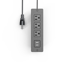 Multiprise Encastrable avec Deux Ports USB-A, Station de Recharge Discrète pour Meuble, Prise d'Alimentation pour Table de Chevet ou Table d'Appoint