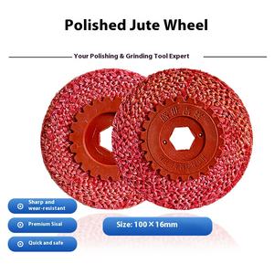 4-inch kauçuk çekirdek jüt tekerlek paslanmaz çelik çapak alma ve parlatma için parlatma tekerleği köşe değirmeni Sisal tekerlek - Product Image 2