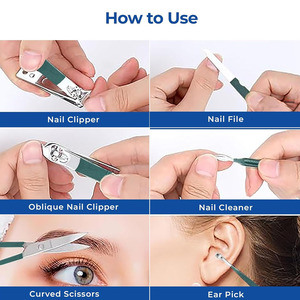 Ensemble de manucure et pédicure de qualité supérieure en acier inoxydable, 6 pièces, outil de beauté comprenant des coupe-ongles, une cuillère à oreilles, une lime à ongles, un instrument de beauté - Product Image 6