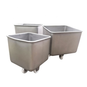 Poubelles fourre-tout alimentaires industrielles qualité alimentaire 200l 304 acier inoxydable poubelle à viande chariot <span class=keywords><strong>buggy</strong></span> bacs à viande avec roues - Product Image 2
