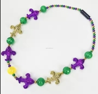 Gloeiende Feestversieringen Led Light Up Fleur De Lis Ketting Mari Gras Kralen Led Flitsende Party Ketting
