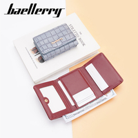 Dompet Wanita Baellerry dengan Resleting, Kulit PU Custom, Dompet Panjang untuk Kartu Identitas, Kartu Bank, dan Uang Koin, Dompet Lipat Tiga, Billeteras Para Mujer