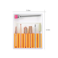 Ensemble de 7 embouts de meulage professionnels en boîte, embouts de perceuse à ongles en acier au tungstène, outils de polissage pour l'art des ongles NAD010