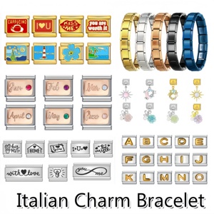 En gros Breloques modulaires gothiques italiennes en acier inoxydable 9mm (Crâne, Phalène, Chaudron, Cœur, Rose, Serpent) pour bracelet et bijoux DIY - Product Image 4