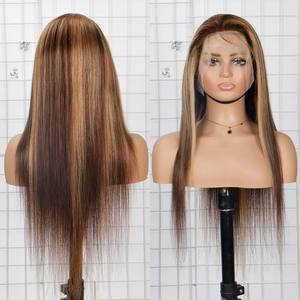 Peluca con reflejos <span class=keywords><strong>de</strong></span> alta densidad 180% barata, peluca con reflejos <span class=keywords><strong>de</strong></span> encaje transparente 13x4, <span class=keywords><strong>pelucas</strong></span> <span class=keywords><strong>de</strong></span> cabello humano con reflejos rubios 4x4, peluca frontal <span class=keywords><strong>de</strong></span> encaje suizo HD - Product Image 2