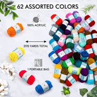 Kit de crochet avec pelotes de fil acrylique, crochets à crochet, aiguilles à tisser, marqueurs de mailles pour le crochet et le tricot, cadeau pour débutants et adultes
