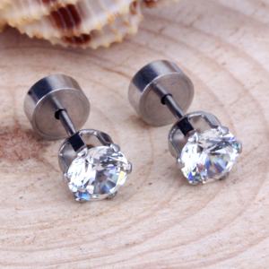 Boucles d'oreilles clous hibou en acier chirurgical vintage au design élégant, avec zircon noir, pour hommes et femmes - Product Image 5