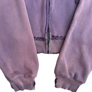 Custom Vintage Washed Acid Wash Hoodie Printed French Terry <b>Zip</b>-<b>Up</b> for Men and Women Casual Winter Style with Hooded Collar - Product Image 3