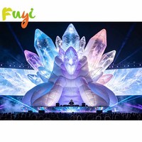 Décoration de scène gonflable géante LED sur mesure, accessoire gonflable lumineux géant pour concert, festival, spectacle nocturne