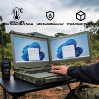 Ordinateur portable robuste de 15,6 pouces, IP65, large plage de températures, ports personnalisés verts pour interventions d'urgence, Wi-Fi 6, Bluetooth 5.2, Windows 11