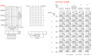 5 mét Red <span class=keywords><strong>Dot</strong></span> <span class=keywords><strong>Matrix</strong></span> 2.3 inch Orange <span class=keywords><strong>5x8</strong></span> <span class=keywords><strong>Dot</strong></span> ma trận hiển thị cho thang máy - Product Image 3
