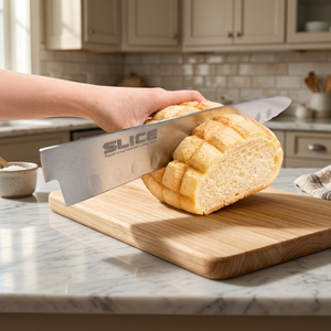 Heavy Duty Wave Blade Chef <b>Knife</b> Satin Finish Plastic Handle Dishwasher Safe - Product Image 3
