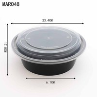 Récipient en plastique micro-ondable jetable de forme ronde rectangle Boîte d'emballage alimentaire à emporter pour fast-food