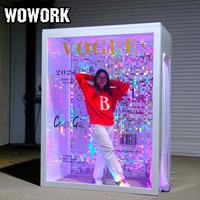 2026 WOWORK Lettres et chiffres géants lumineux LED RGB à effet miroir infini pour extérieur, 4ft 5ft, pour fêtes d'anniversaire