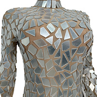Combinaison sexy à manches longues en sequins argentés effet miroir pour femme, tenue de soirée, combinaison moulante une pièce, tenue de festival