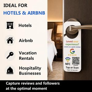 Letrero Colgante de PVC con Impresión Personalizada, NFC y QR, para Colgar en la Puerta, Escanea y Deja una Reseña, Sin Aplicación/Suscripción, Resistente al Agua - Product Image 6
