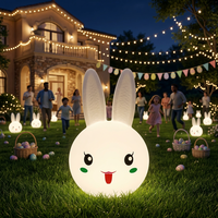 Décoration lumineuse LED en forme de lapin pour Halloween, Noël, Pâques, aménagement de pelouse, multicolore, télécommande