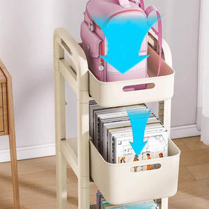 Étagère silencieuse pour <span class=keywords><strong>cartable</strong></span>, chariot à livres mobile, étagère de rangement, armoire domestique, support à roulettes sous table - Product Image 1