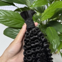 KAMA Mèches de cheveux humains pré-étirées pour tressage au crochet, en vrac, 100 grammes, bouclées style Jerry, sans trame, pour tresses bohèmes