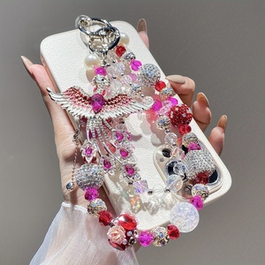 Chaîne de téléphone de luxe Phénix, lanière perlée rose motif <span class=keywords><strong>oiseau</strong></span>, breloque de sac Paon, bijou fait main, cadeau pour femme - Product Image 4