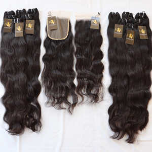 Tissage en lot naturel vierge avec fermeture en dentelle, cheveux frisés bouclés non traités, vison brut, cuticules brésiliennes alignées - Product Image 2