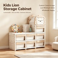 Meuble de rangement modulaire en plastique pour bébé en forme de lion, avec plusieurs tiroirs, grande capacité, organisateur de jouets, dimensions