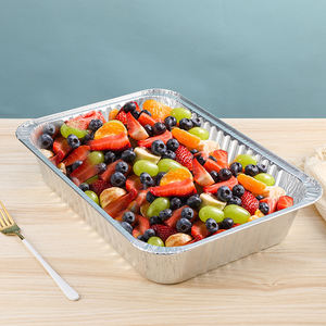 일회용 테이크아웃 포일 핫팟 팬 직사각형 알루미늄 호일 뚜껑 포함 식품 용기 - Product Image 6