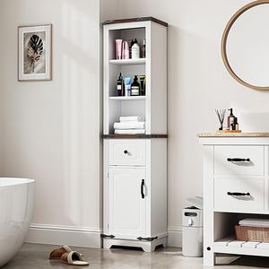 Foreign Trade Hot Selling Density Board White Plate Bathroom Narrow <b>Locker</b> Floor Storage Cabinet Vertical Storage Cabinet - Product Image 1